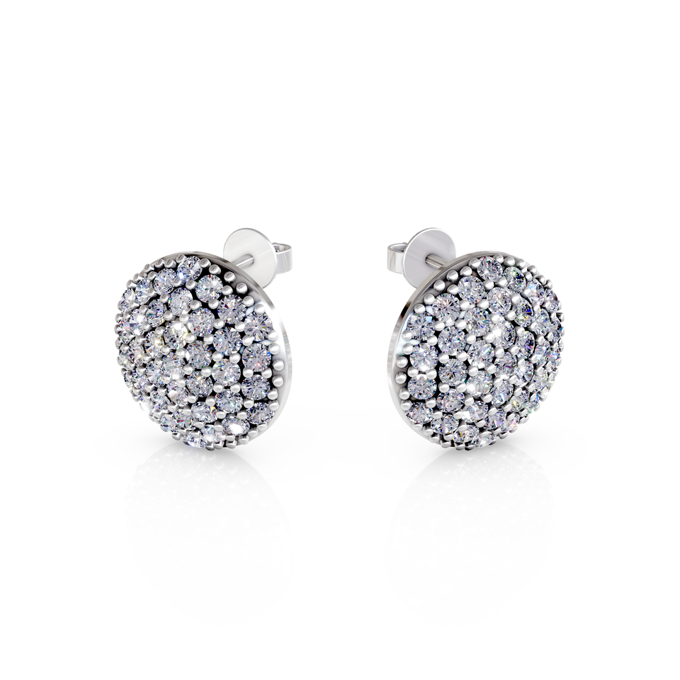 pave disc hoop earrings
