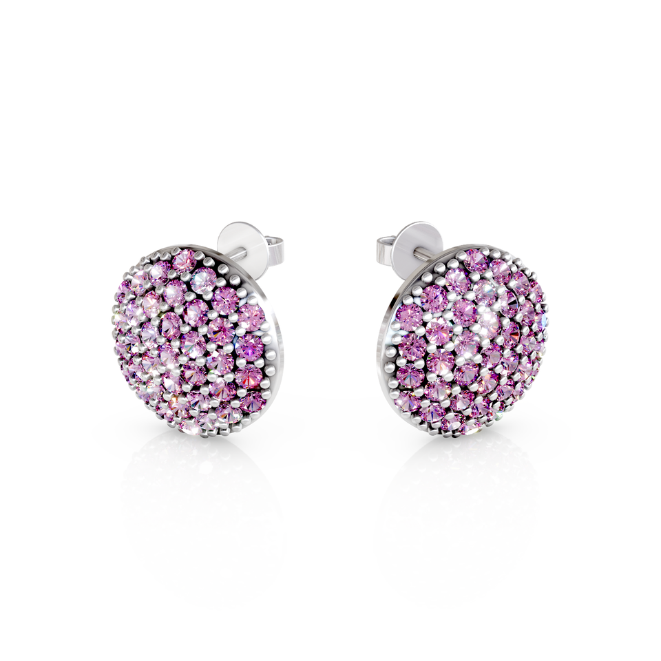 pave disc hoop earrings