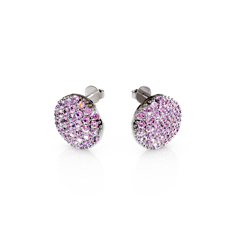 pave disc hoop earrings