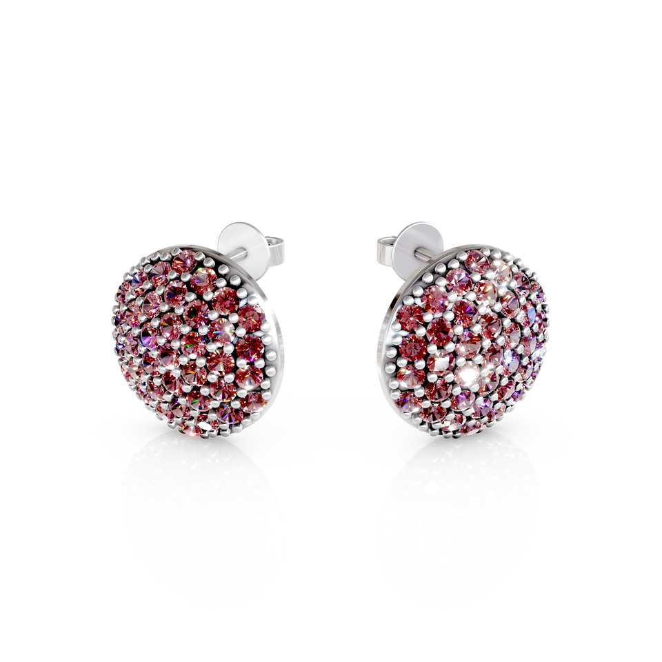 pave disc hoop earrings