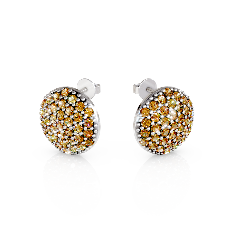 pave disc hoop earrings