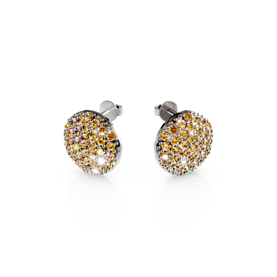 pave disc hoop earrings