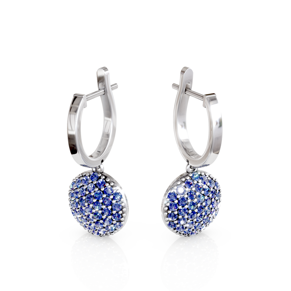 pave disc stud earrings