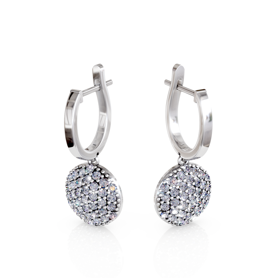 pave disc stud earrings