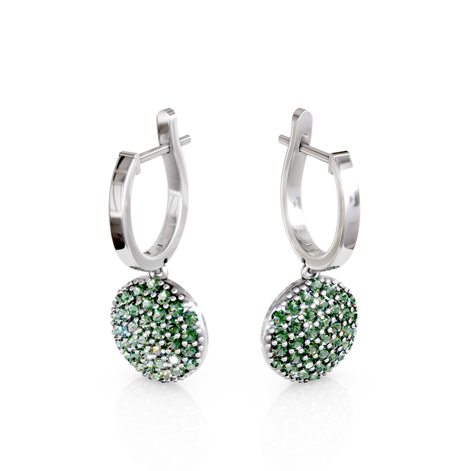 pave disc stud earrings