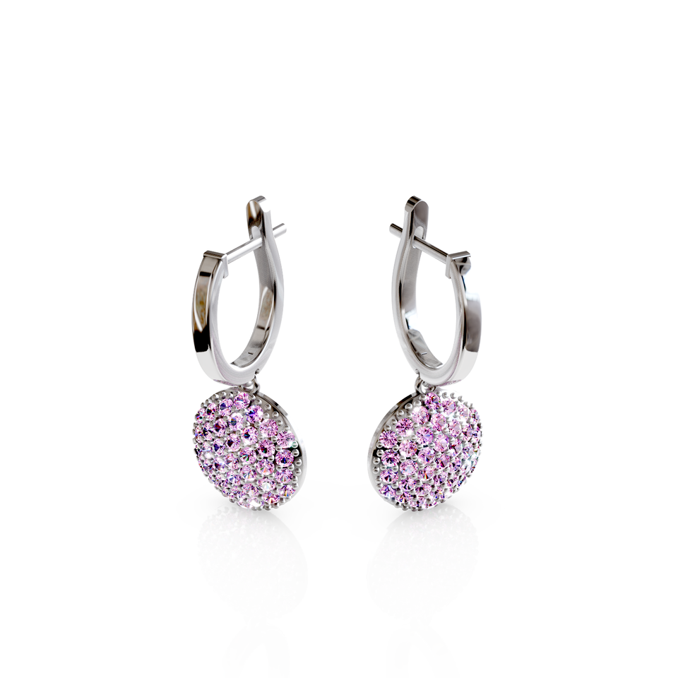 pave disc stud earrings