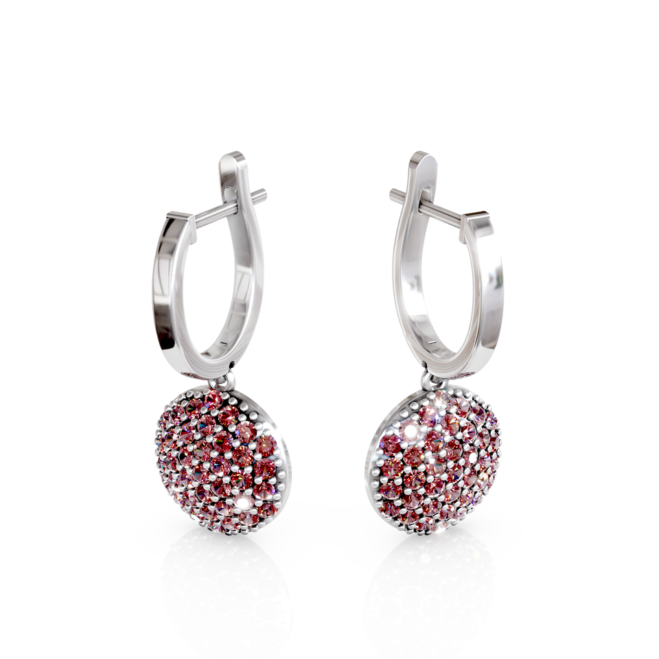 pave disc stud earrings