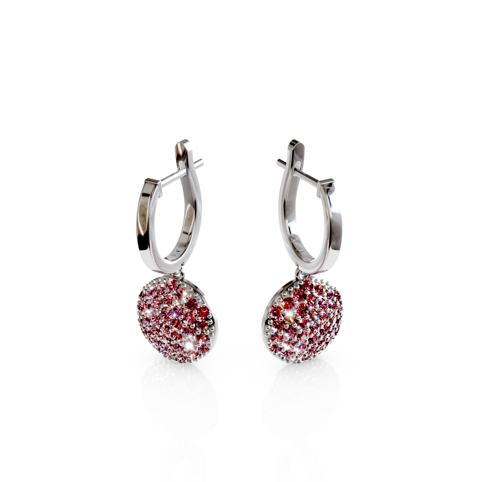 pave disc stud earrings