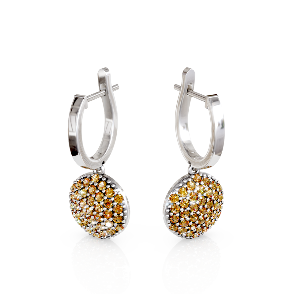 pave disc stud earrings
