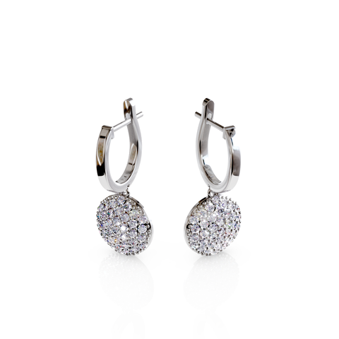 pave disc stud earrings