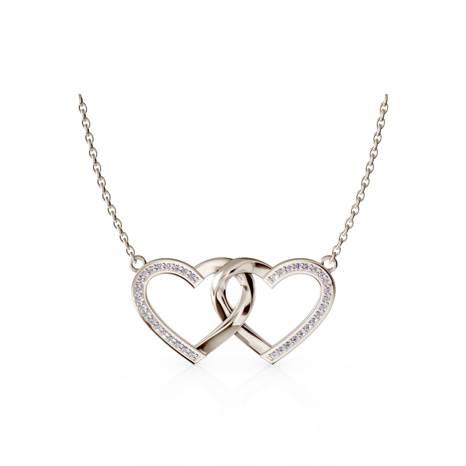 intertwined hearts pendant