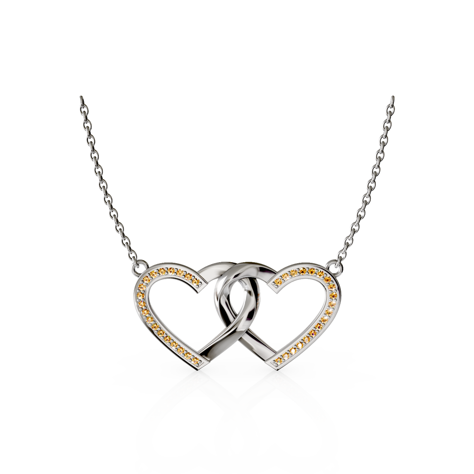 intertwined hearts pendant
