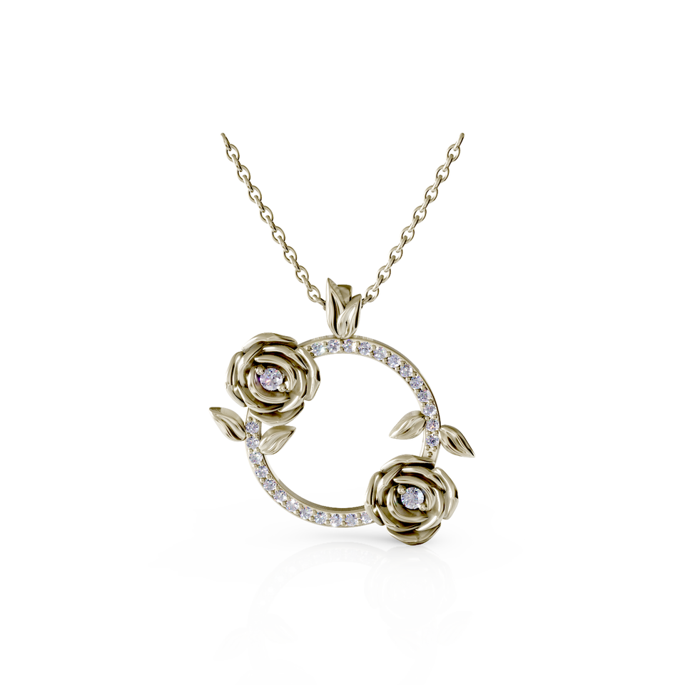 rose circle pendant