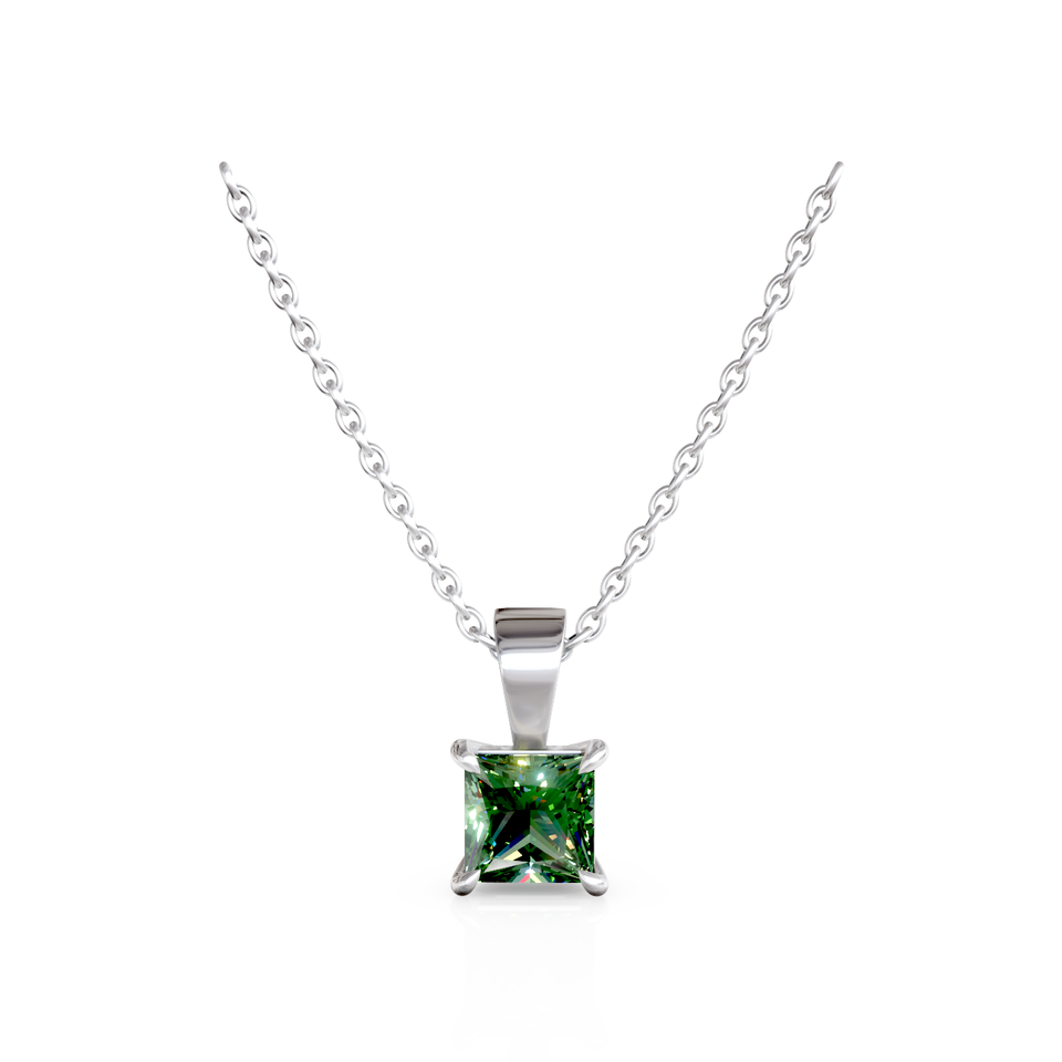 square solitaire pendant