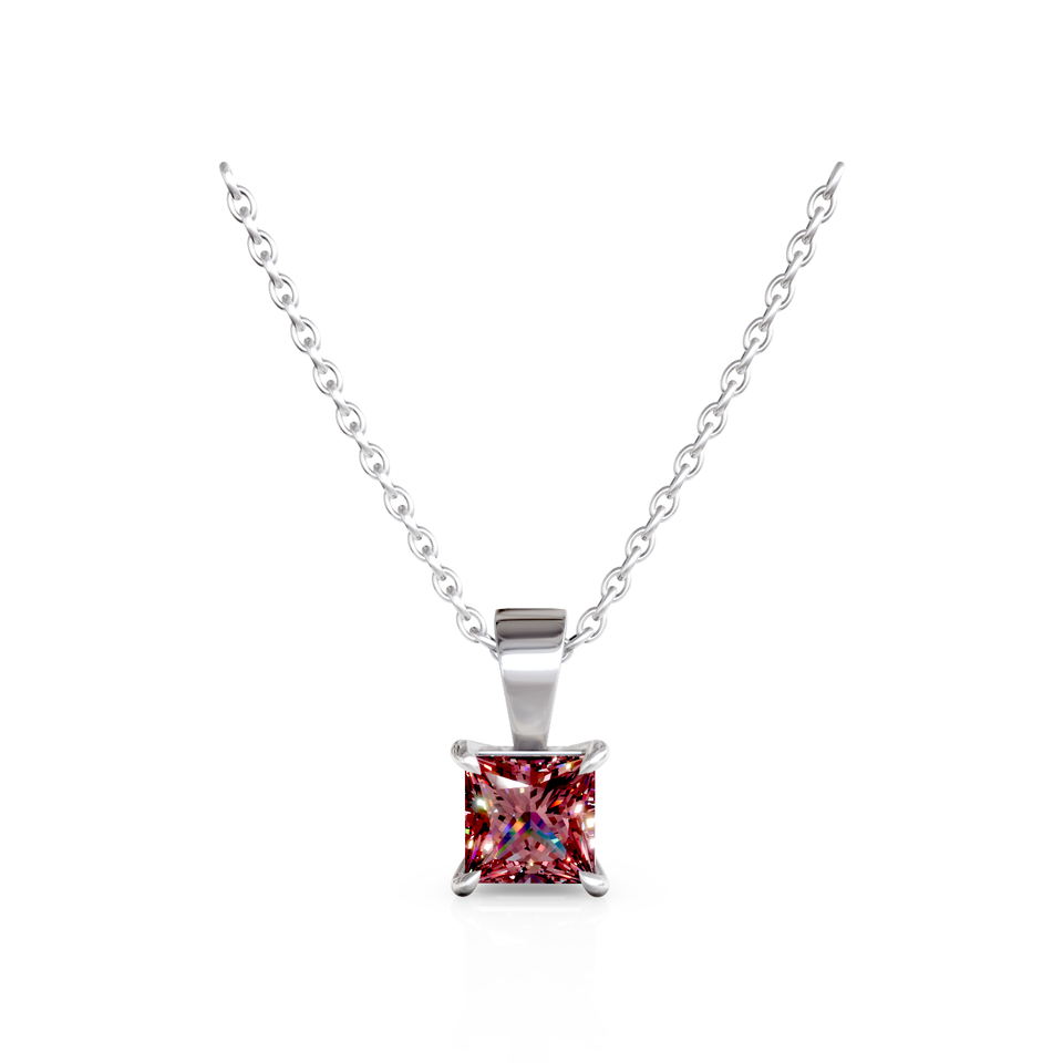 square solitaire pendant