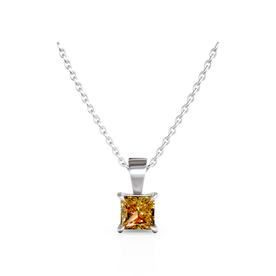 square solitaire pendant