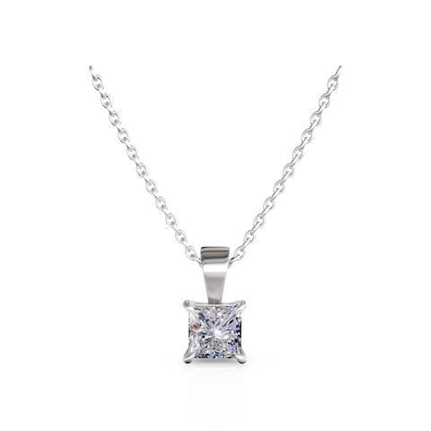 square solitaire pendant