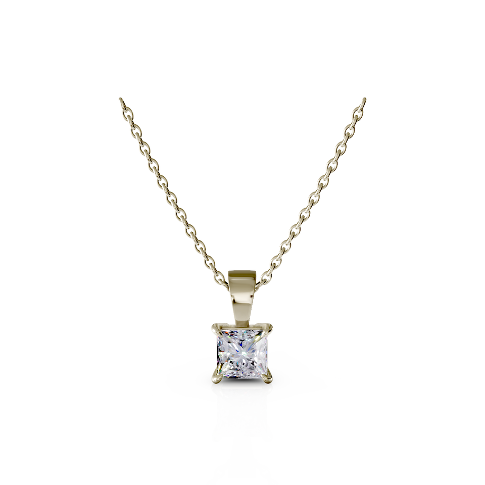 square solitaire pendant