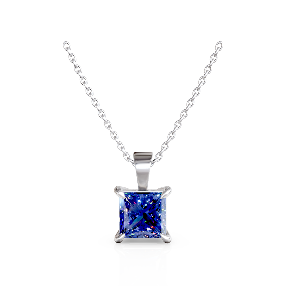 square solitaire pendant