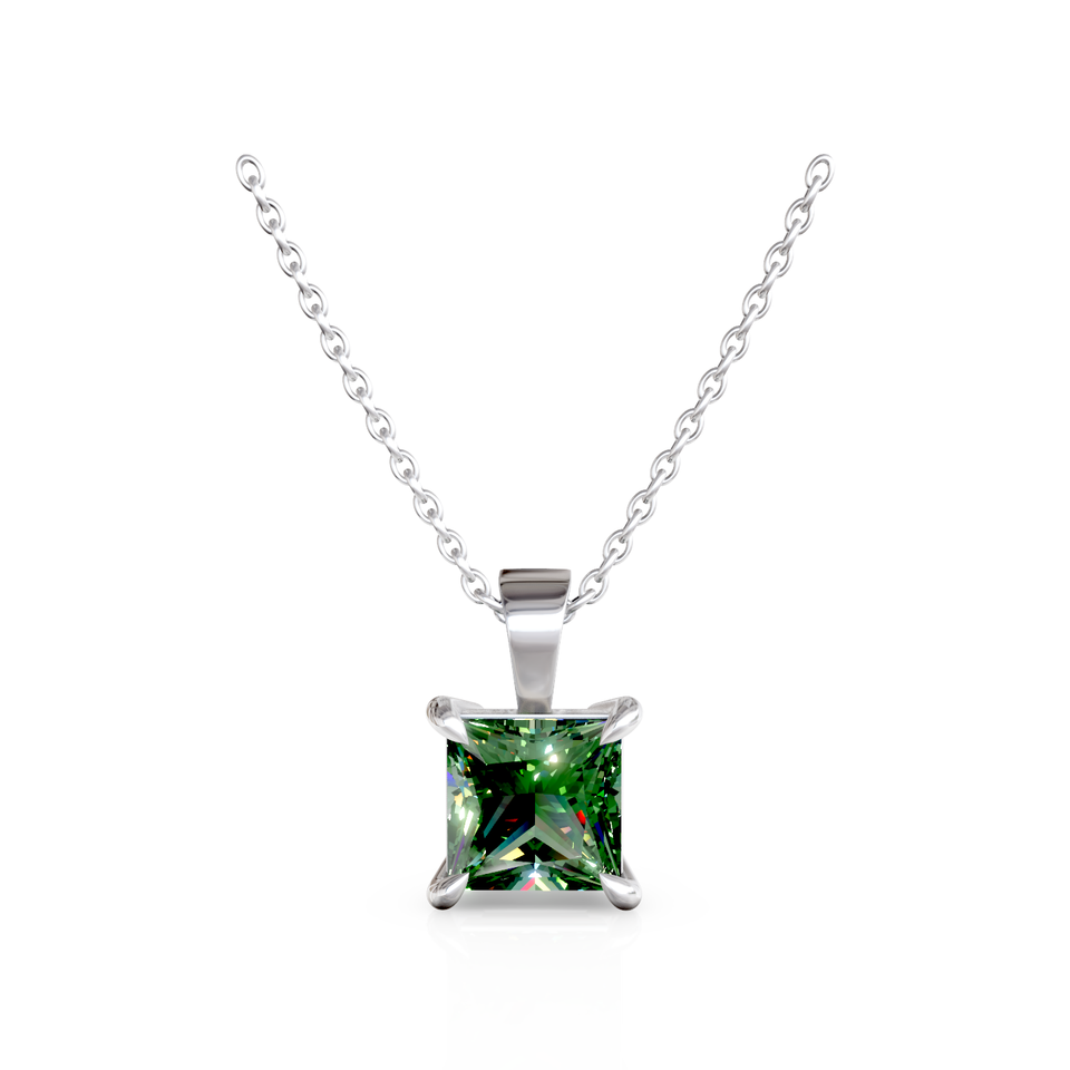 square solitaire pendant