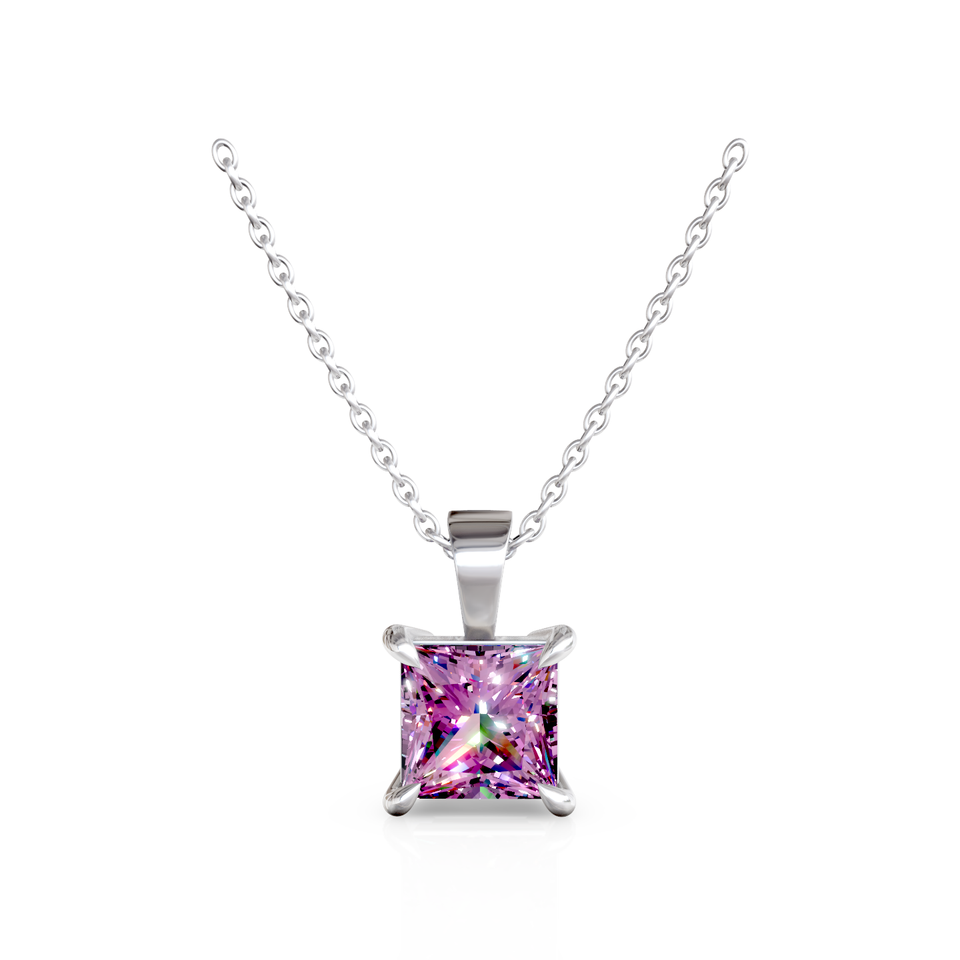 square solitaire pendant