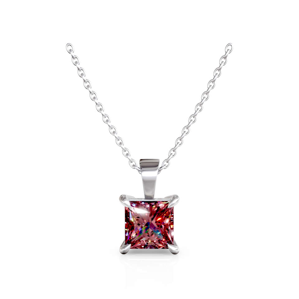 square solitaire pendant