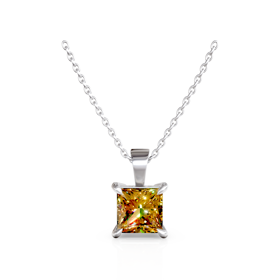 square solitaire pendant