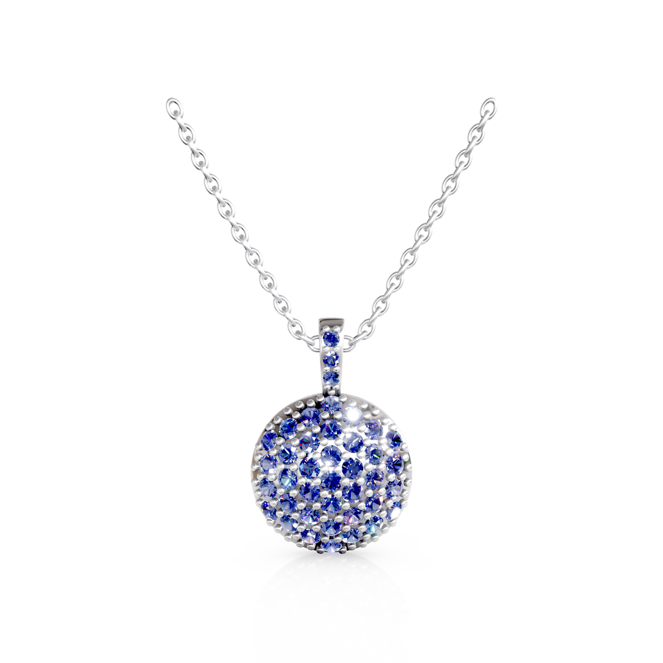 pavé circle pendant