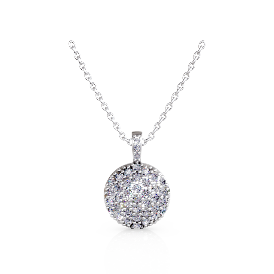 pavé circle pendant