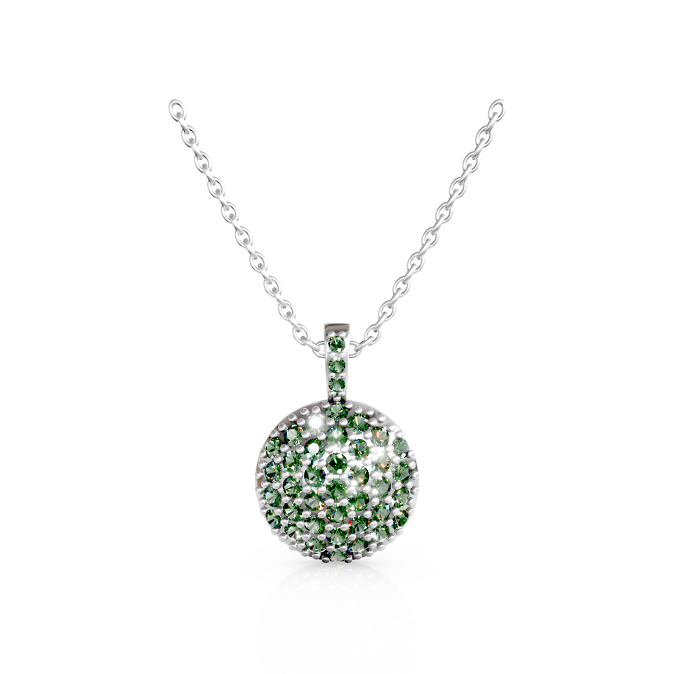 pavé circle pendant