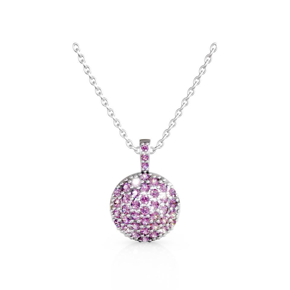 pavé circle pendant