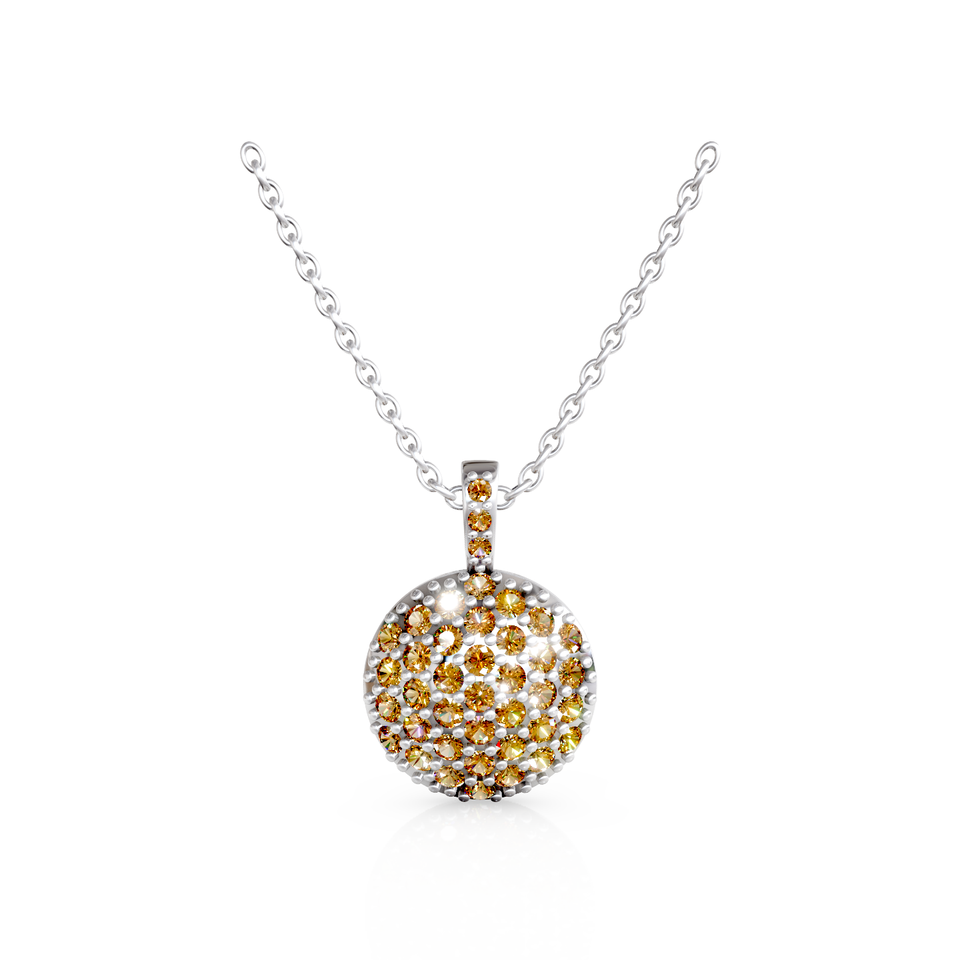 pavé circle pendant