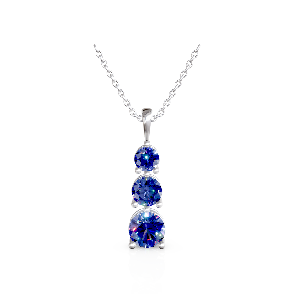 graduated three-stone pendant