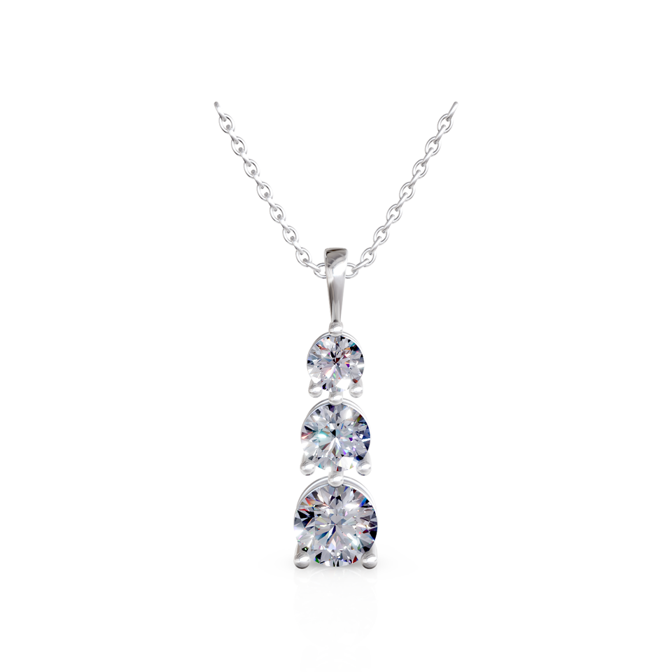 graduated three-stone pendant