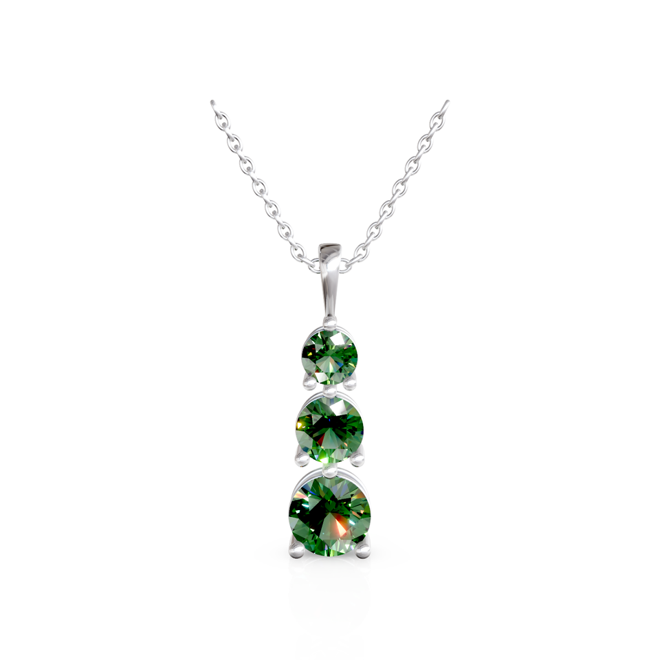 graduated three-stone pendant