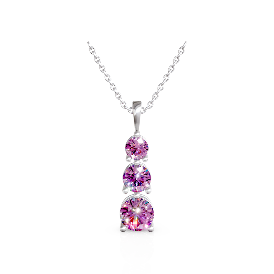graduated three-stone pendant