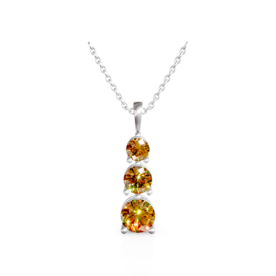graduated three-stone pendant