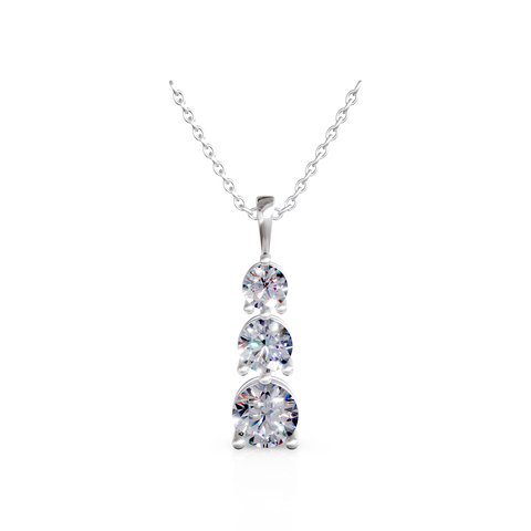 graduated three-stone pendant