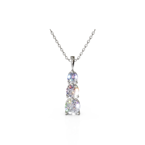 graduated three-stone pendant