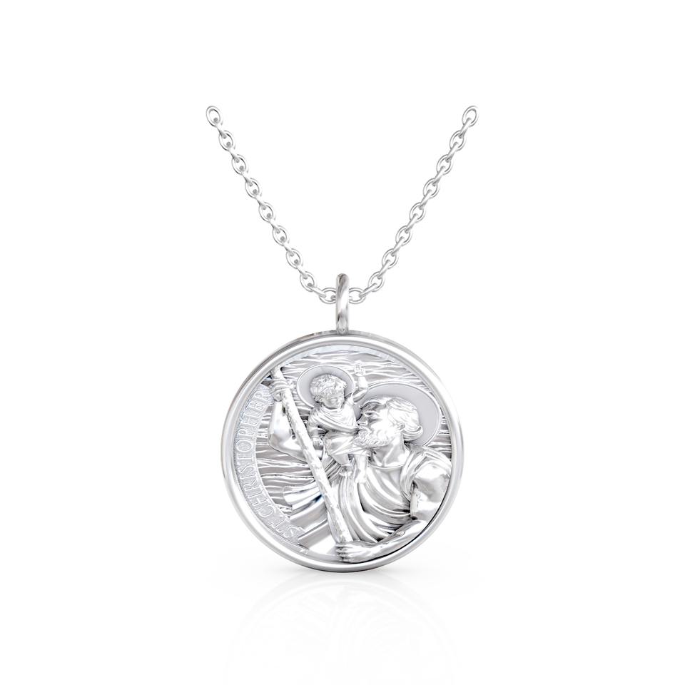 saint christopher religious pendant