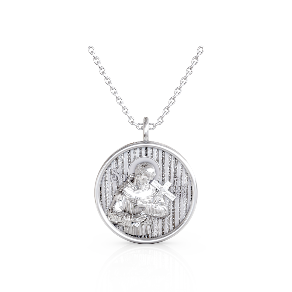 saint francis religious pendant