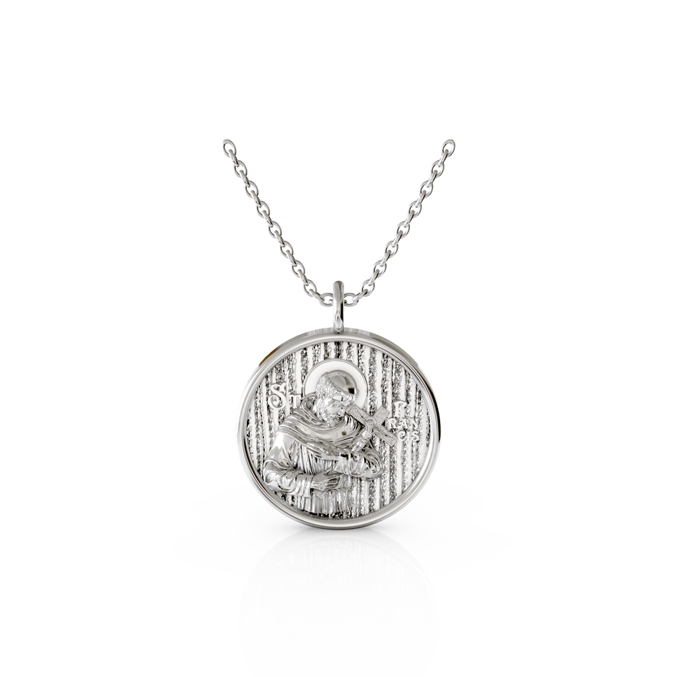 saint francis religious pendant