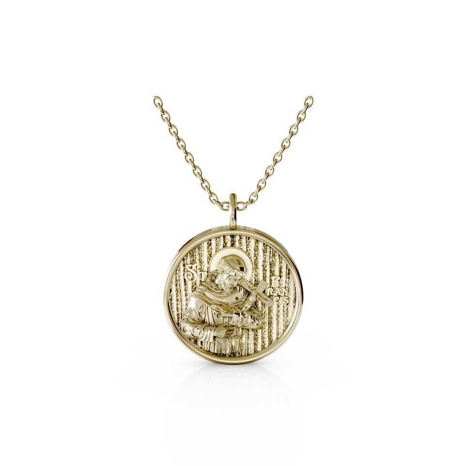 saint francis religious pendant