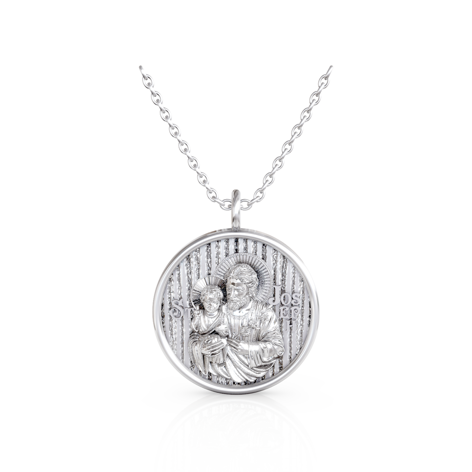 saint joseph and child jesus pendant