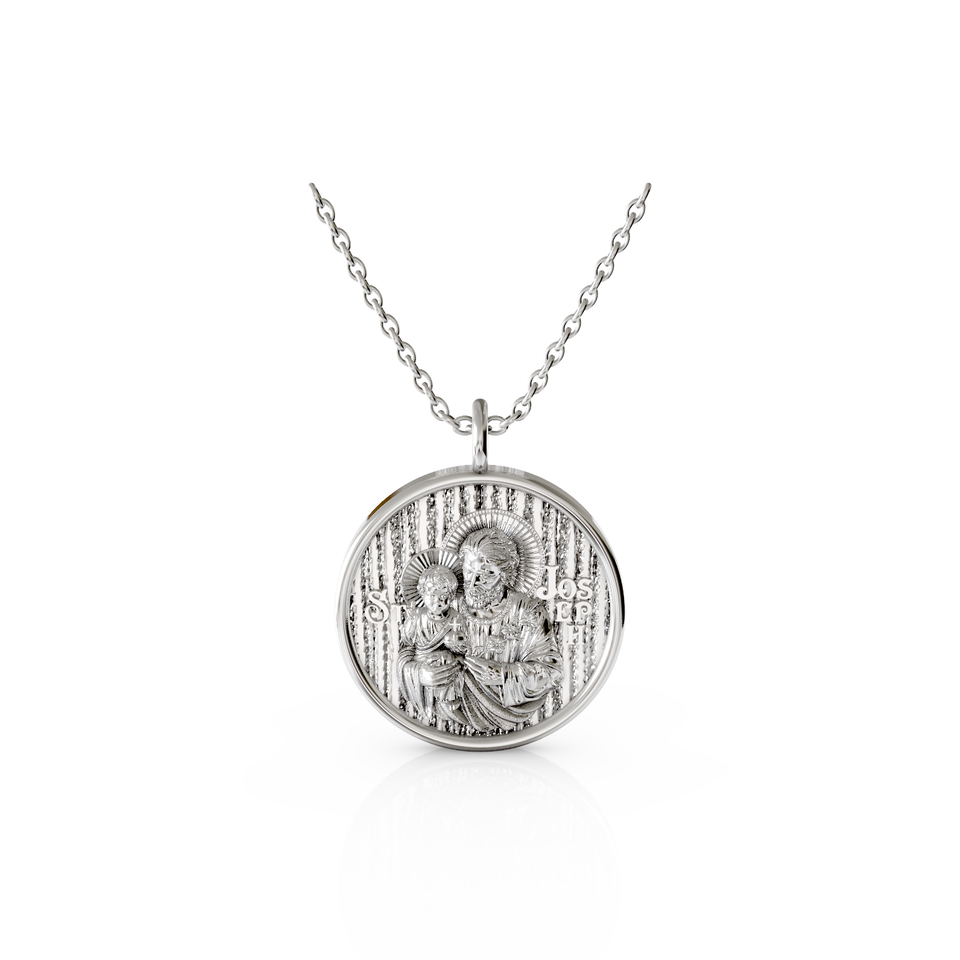 saint joseph and child jesus pendant