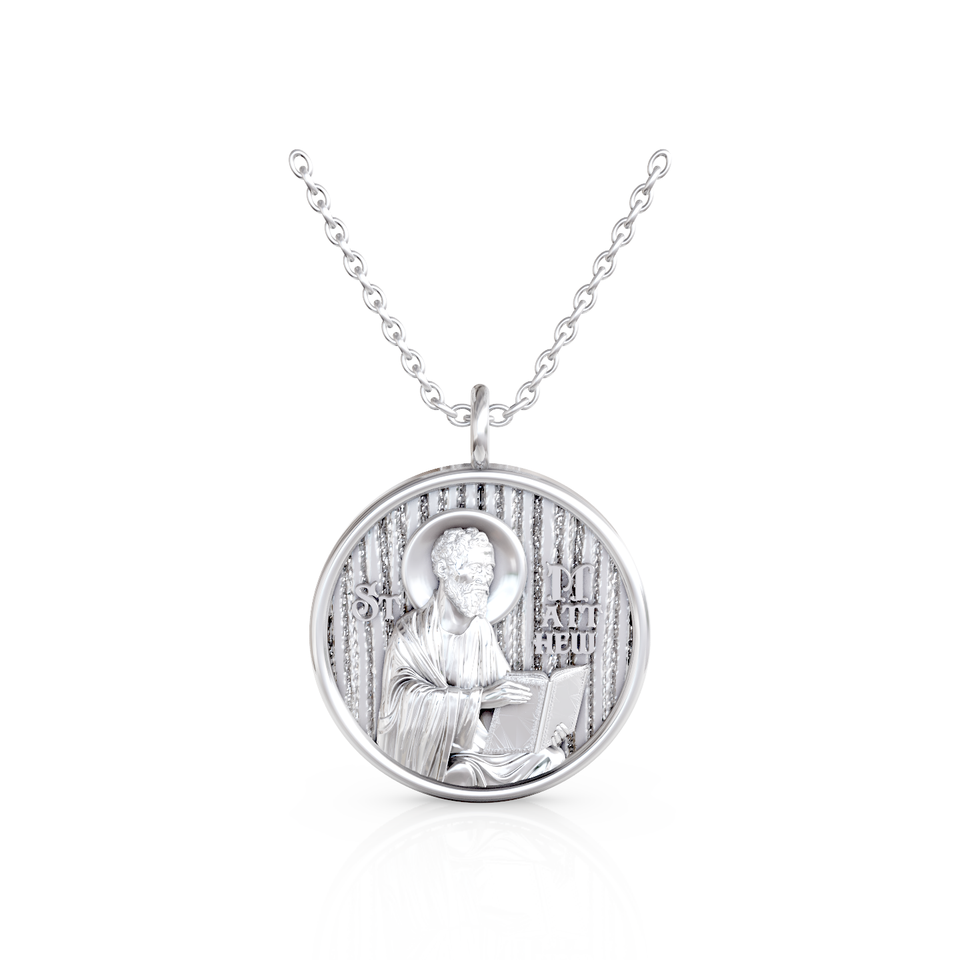 saint matthew religious pendant