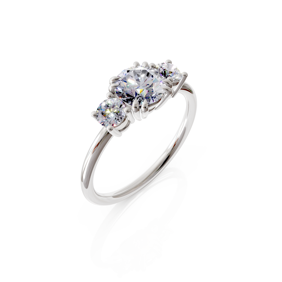 three-stone engagement ring