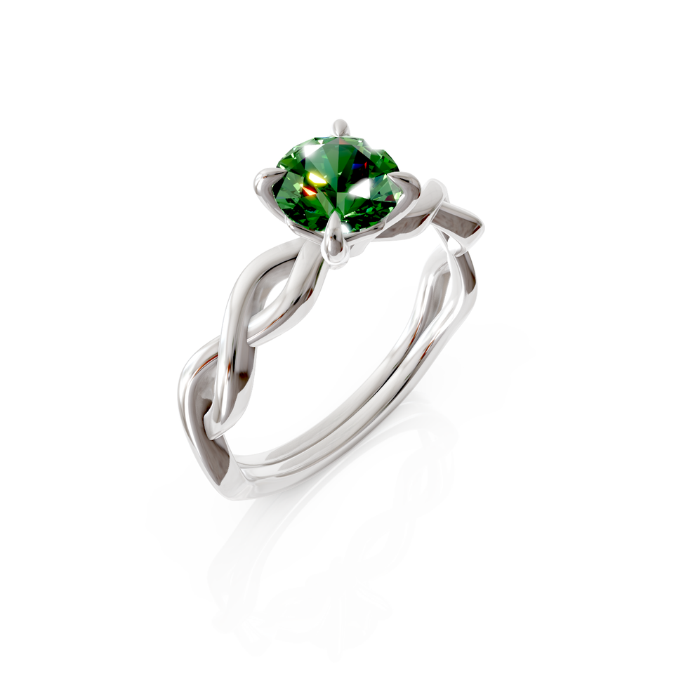 twist solitaire engagement ring