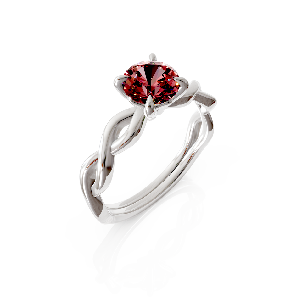 twist solitaire engagement ring