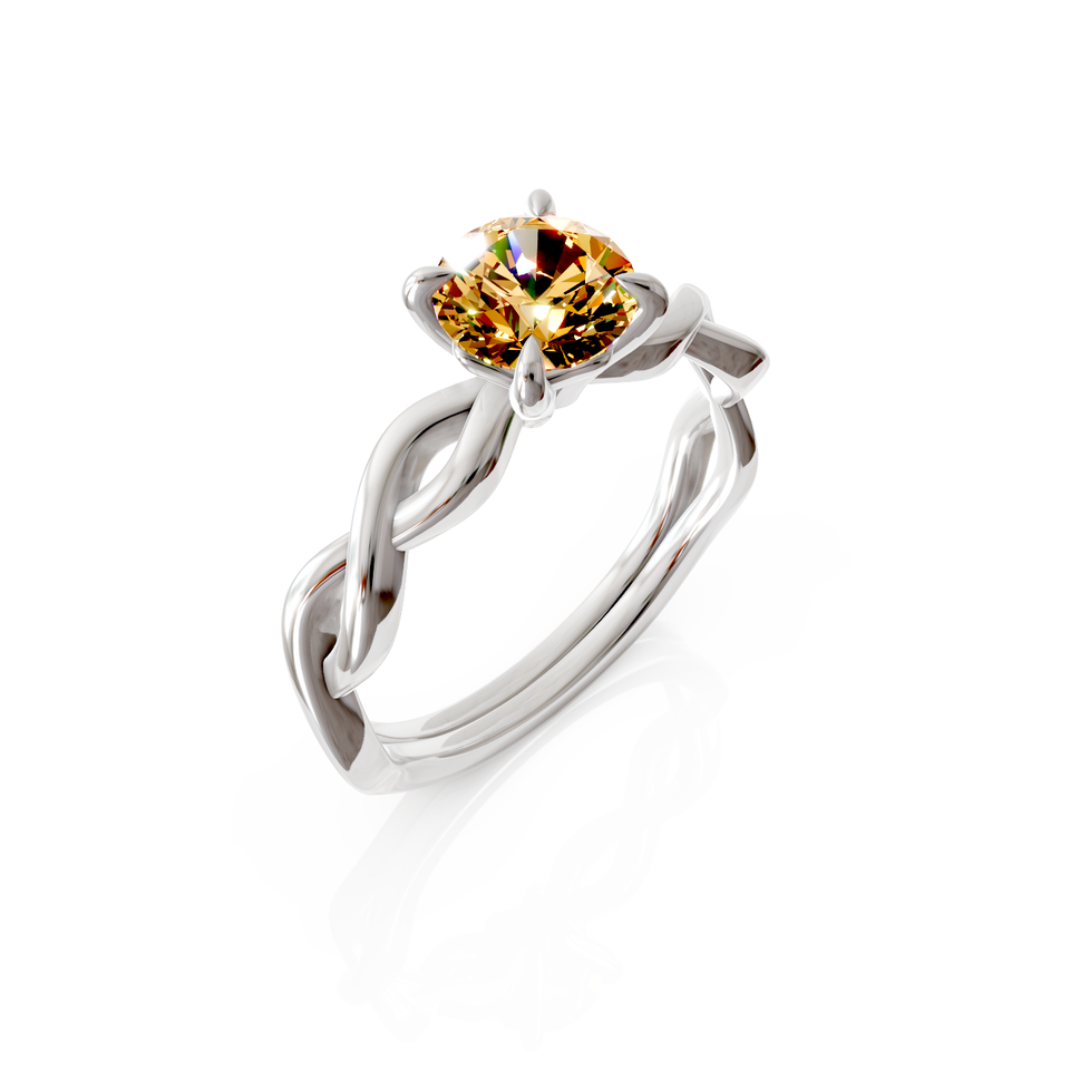twist solitaire engagement ring